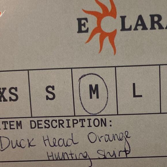 Duck Head Jeans Co. Orange Button Up Hunting Shirt Long Sleeve Pockets Medium - Picture 4 of 4